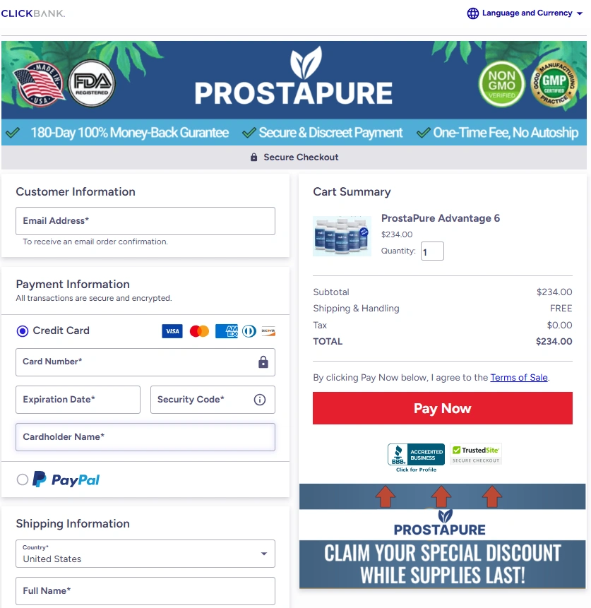 ProstaPure Order Page